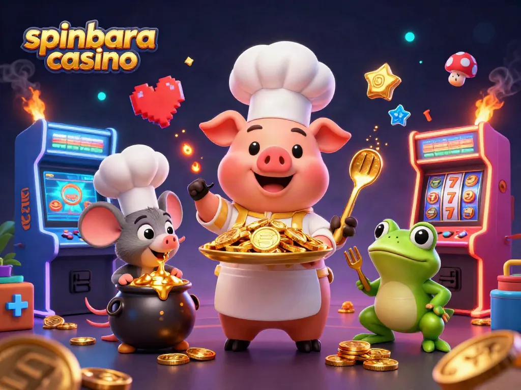 Experience the excitement at spinbara casino with vibrant characters and dazzling gaming elements.