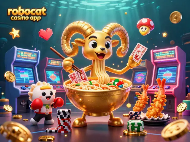 Play on the robocat casino app with themed 3D characters and dynamic gaming elements